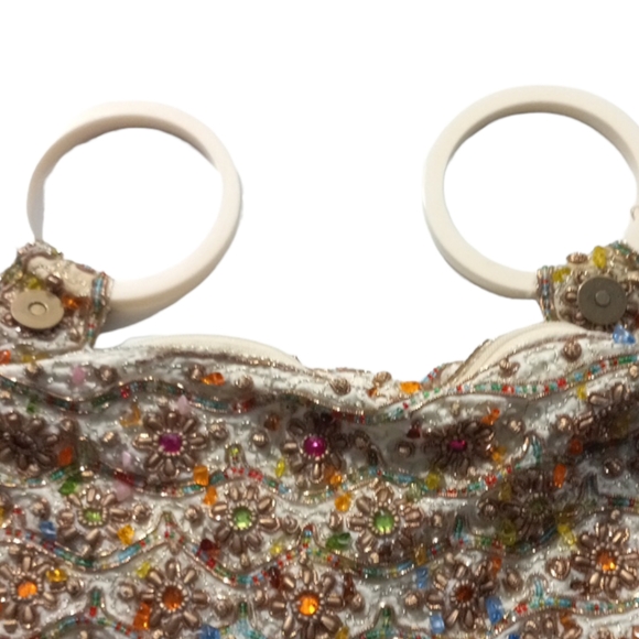 Made in India Wristlet Bangle bag W/Beaded detail SZ Small - Picture 3 of 9